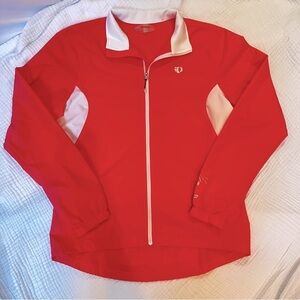 PEARL iZUMi women’s lightweight zip up jacket. Size large. Salmon color.